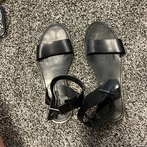 Madewell Boardwalk Black Leather Sandals
